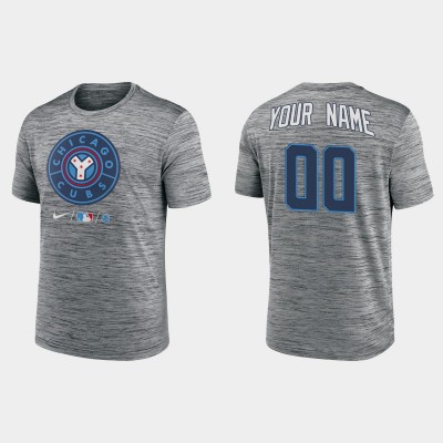 Chicago Cubs Custom Men's Nike 2021 City Connect TShirt Grey